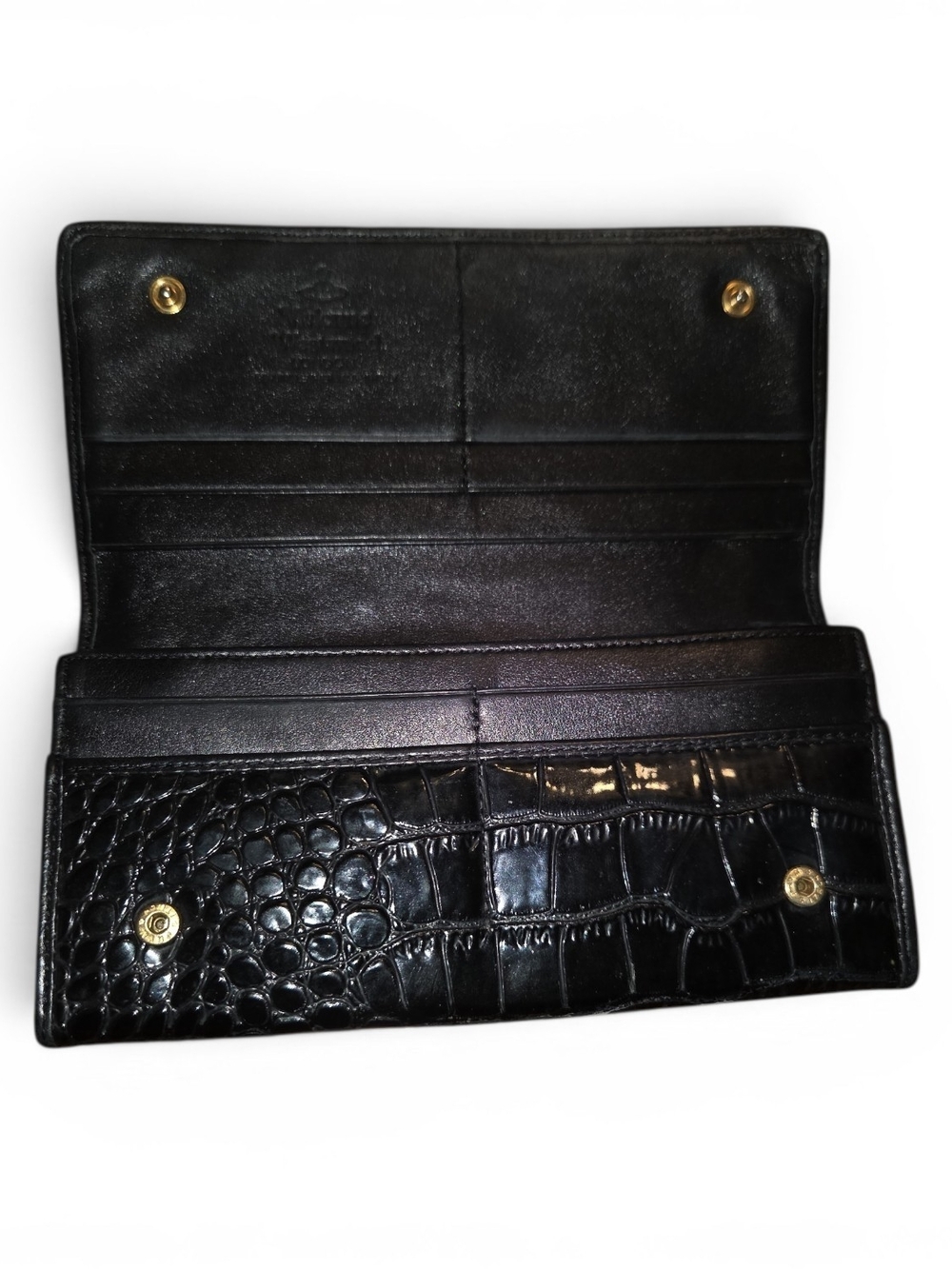 Vivienne Westwood Black Croc-Embossed Wallet - Picture 3 of 9